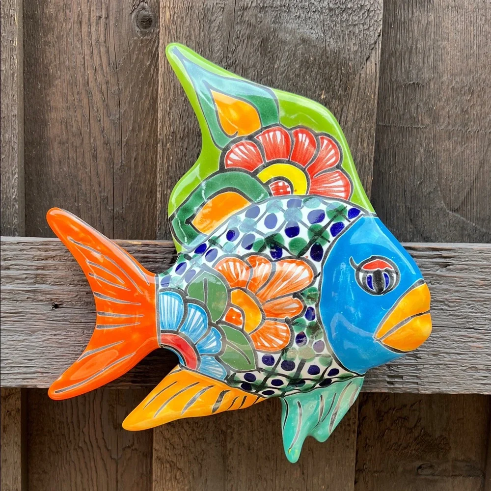 Colorful Talavera Fish Wall Decor